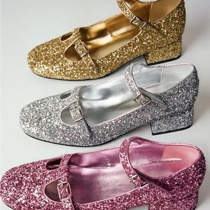 Jeffrey Campbell Musical Mary Jane Pumps - Silver Glitter - Women’s Size 8.5